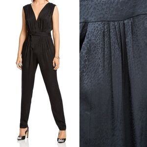 LINI Fiona Jumpsuit Black Leopard Animal Print Jacquard Sleeveless Old Money 2